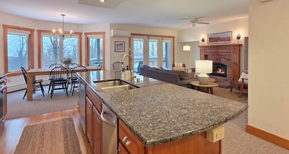 Spacious ski-in, ski-out 2-BR Jay Peak Village Condo, right on trail. A/C incl.!