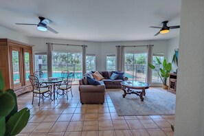 Smart TV, DVD player, foosball, table tennis