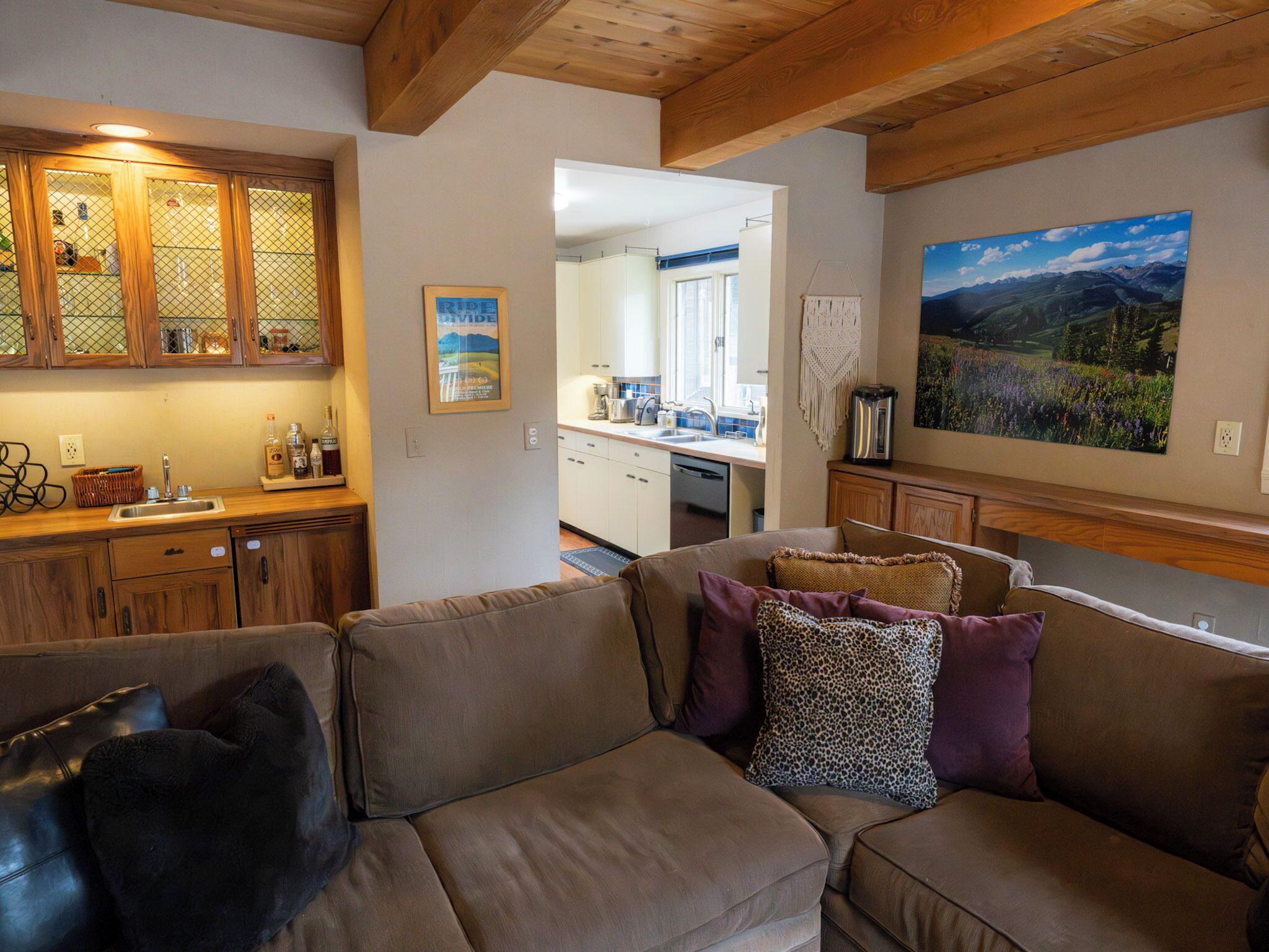 Smart TV, fireplace, DVD player, books