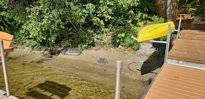 Beach area with July water level