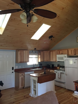 Kitchen with skylights