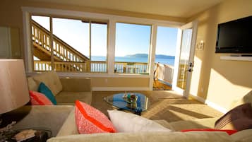 Een smart-tv, een dvd-speler, boeken en een filmbibliotheek