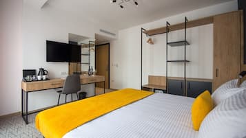 Quarto standard, vista para a cidade | 1 quarto, roupas de cama de algodão egípcio, roupas de cama premium