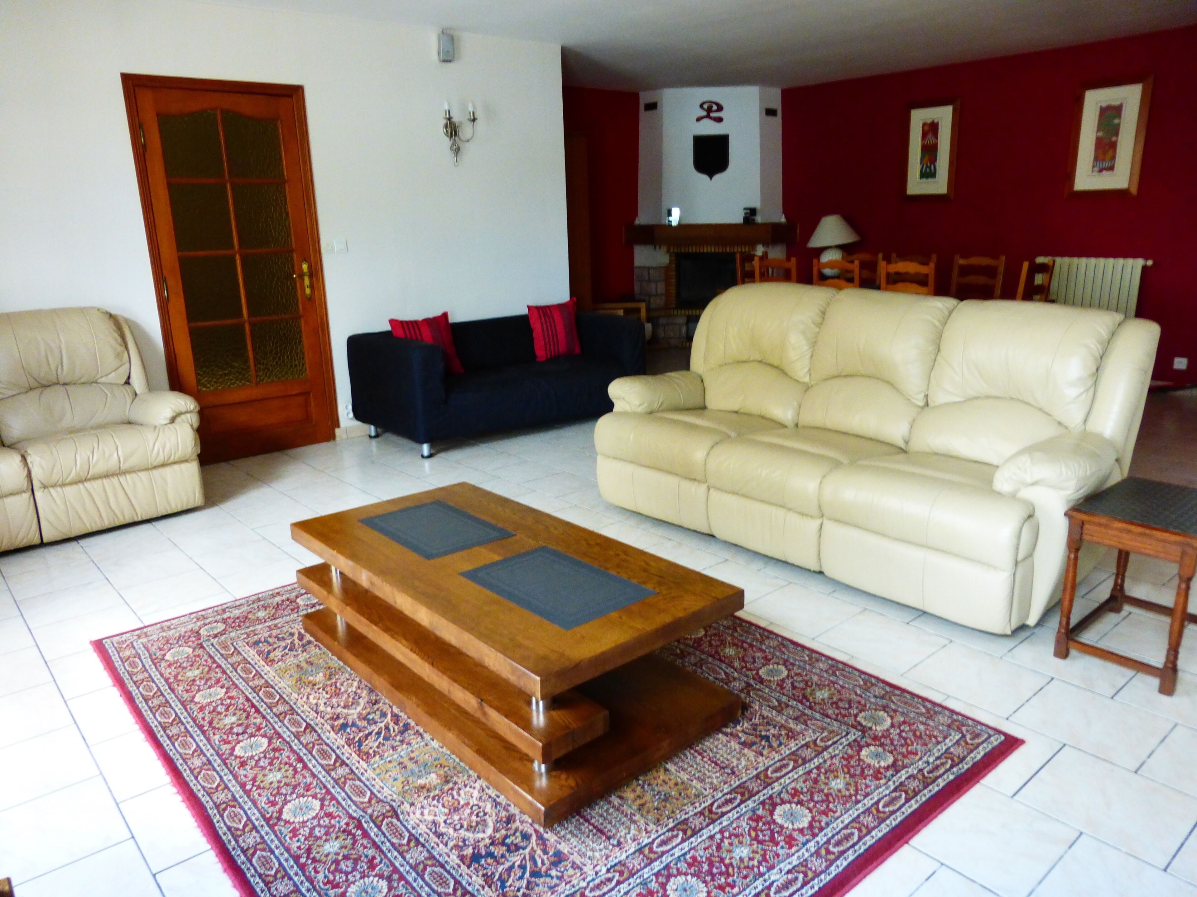 Een televisie, een open haard, een dvd-speler en boeken