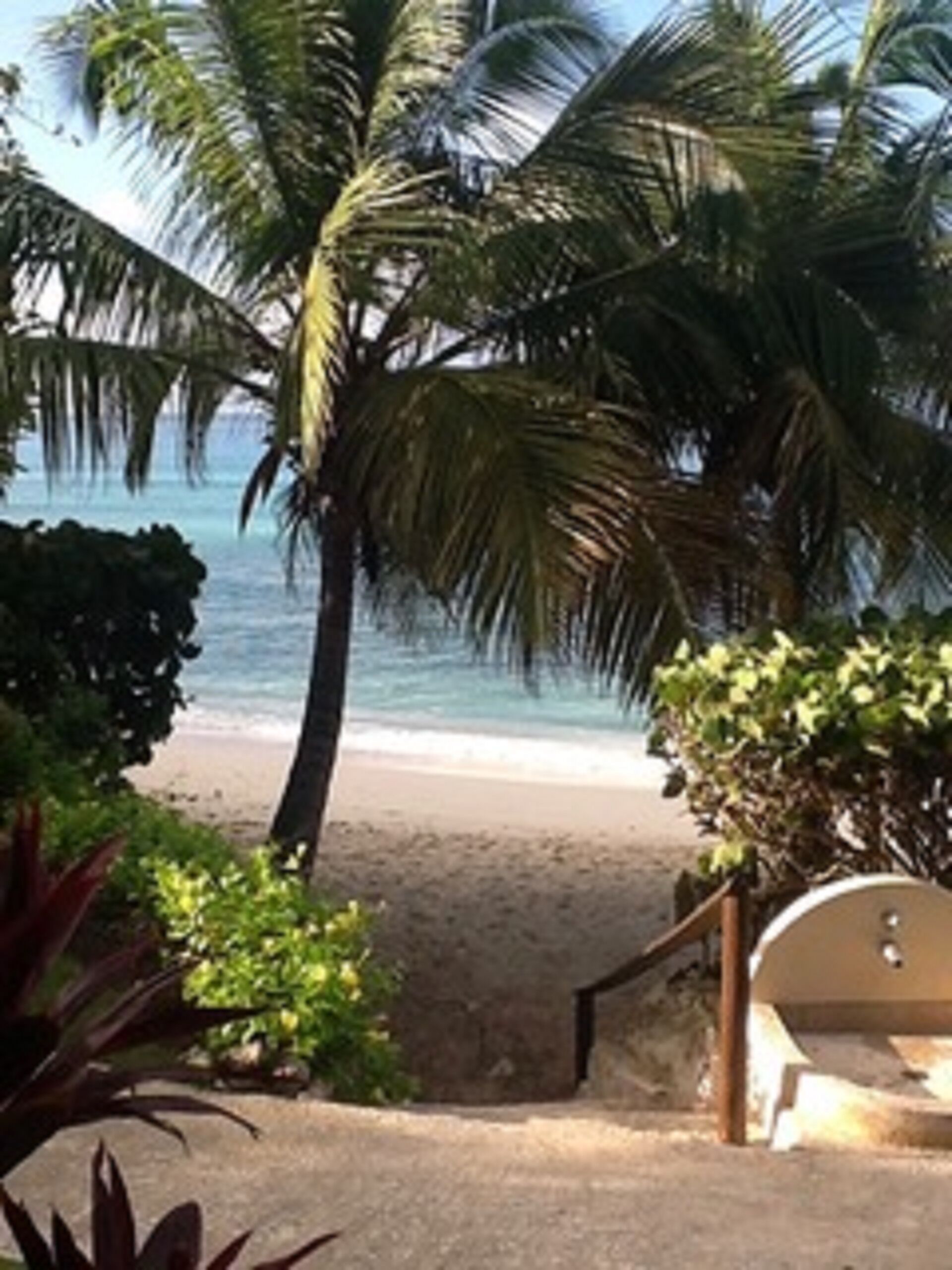 On the beach, sun loungers, beach towels