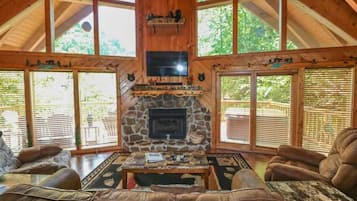 TV, fireplace, video games