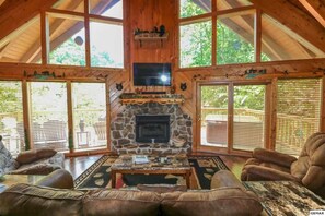 TV, fireplace, video games