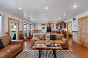 TV, fireplace - Trails End Cabin with a hot tub, fire pit, & indoor pool! (Bryant)