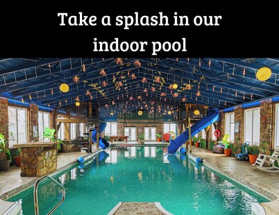 Wood Haven Cabin with a hot tub, fire pit, & indoor pool!