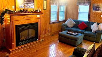 TV, DVD player, video library