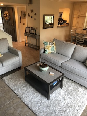 TV connectée, cheminée, lecteur de DVD, livres
