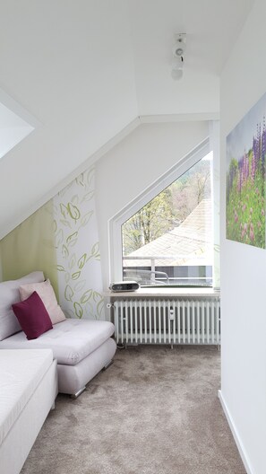 Smart TV, books, music library, stereo - GLÜCKSKLEE at the foot of the Bocksberg - Central Modern Cozy (60sqm, 3 balconies)  (Hahnenklee)