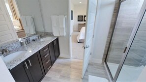 Family Villa, Hot Tub, Garden Area | Bathroom shower