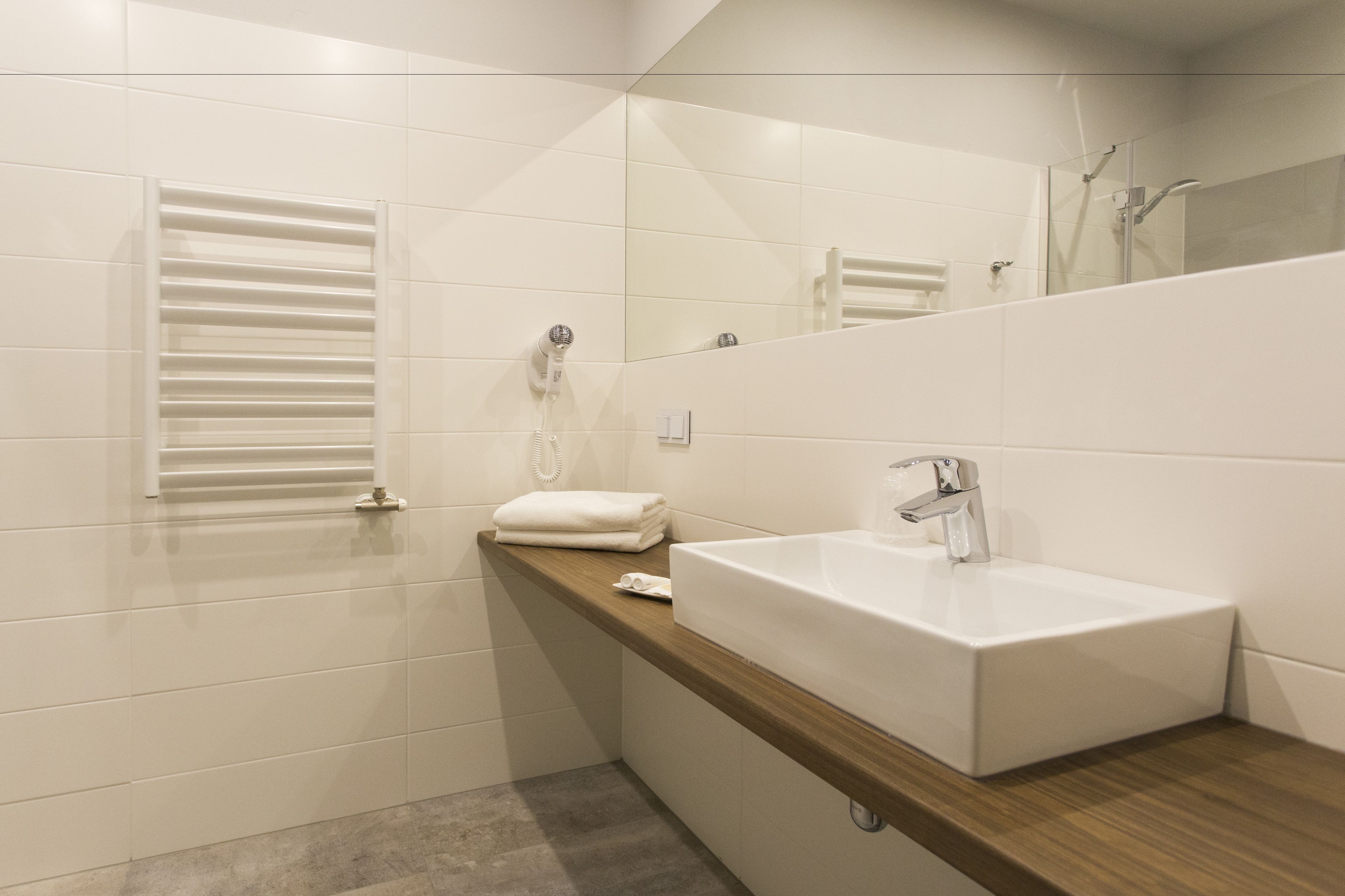 single room | bathroom | shower, free toiletries, hair dryer, towels