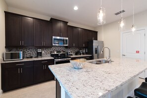 Family Villa, Hot Tub, Garden Area | Shared kitchen