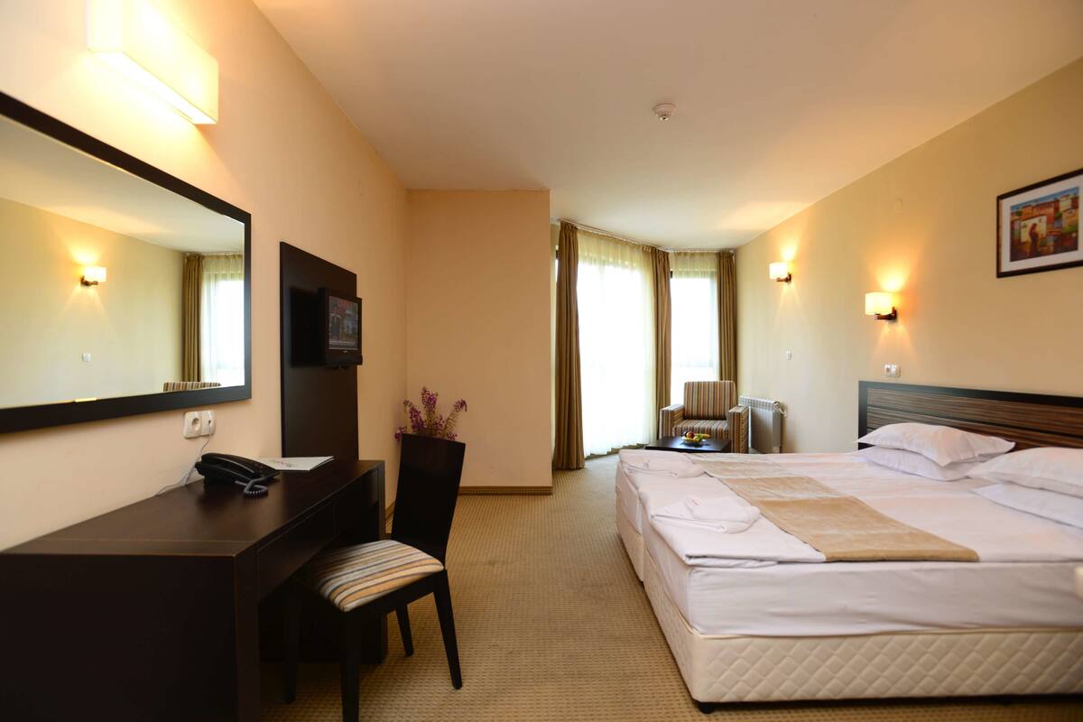 Standard Double Room, Mountain View | Desk, soundproofing, iron/ironing board, free cribs/infant beds
