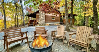 New Song Appalachian Chink Style Cabin features Foosball and Air Hockey Table by RedAwning