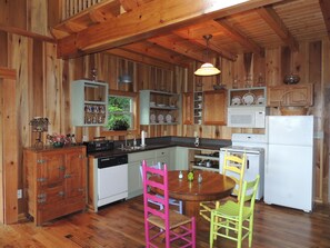 Fridge, microwave, oven, stovetop - Balsam Mountain Cabin with waterfalls and a great year round view (Sylva)