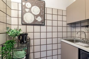 Lägenhet - 1 sovrum | Eget kök | Kylskåp, mikrovågsugn, spishäll och espressobryggare