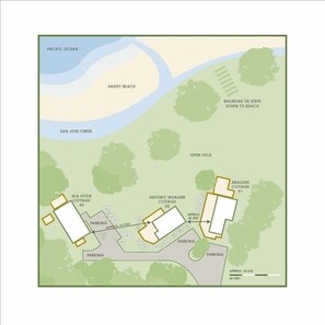 Property map - Beach Front Cottages with Stunning Views. (Carmel)