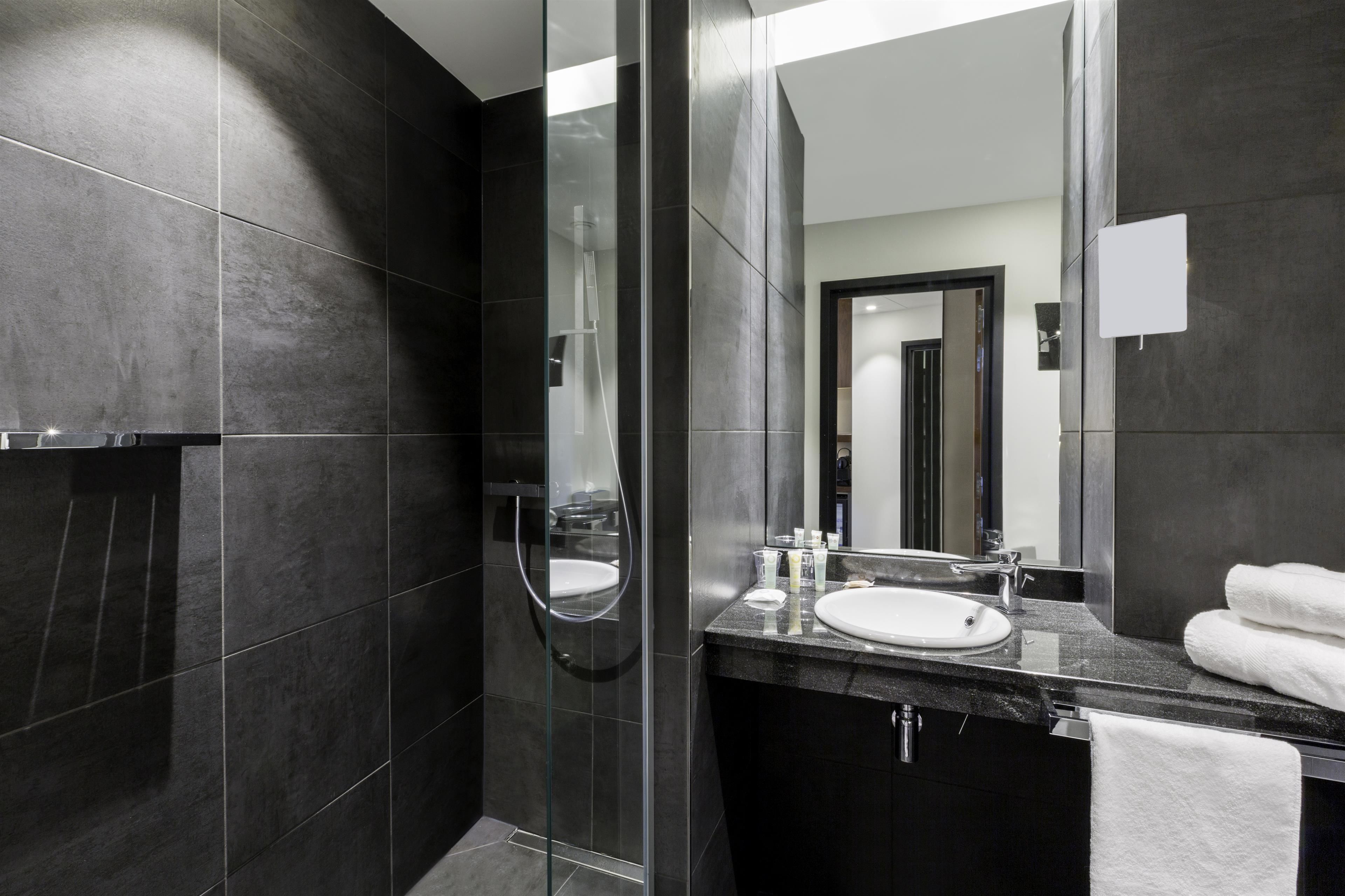 hair dryer, bathrobes, towels