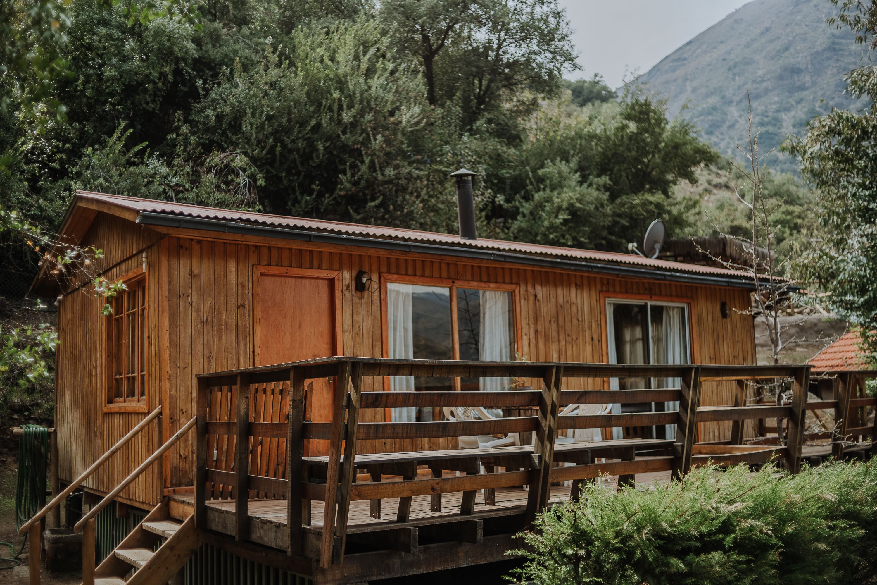 Cabin, 2 Bedrooms, Kitchen, Mountain View | Terrace/patio