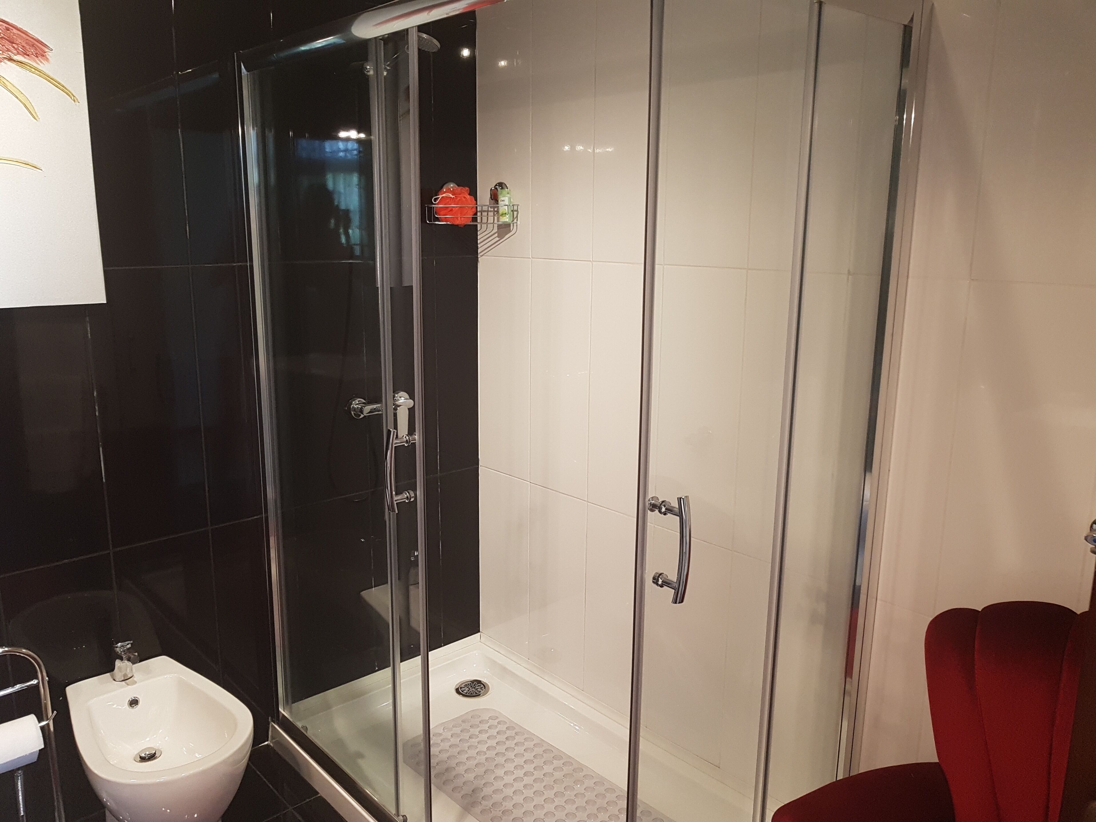 Dusche, Haartrockner, Bidet, Handtücher
