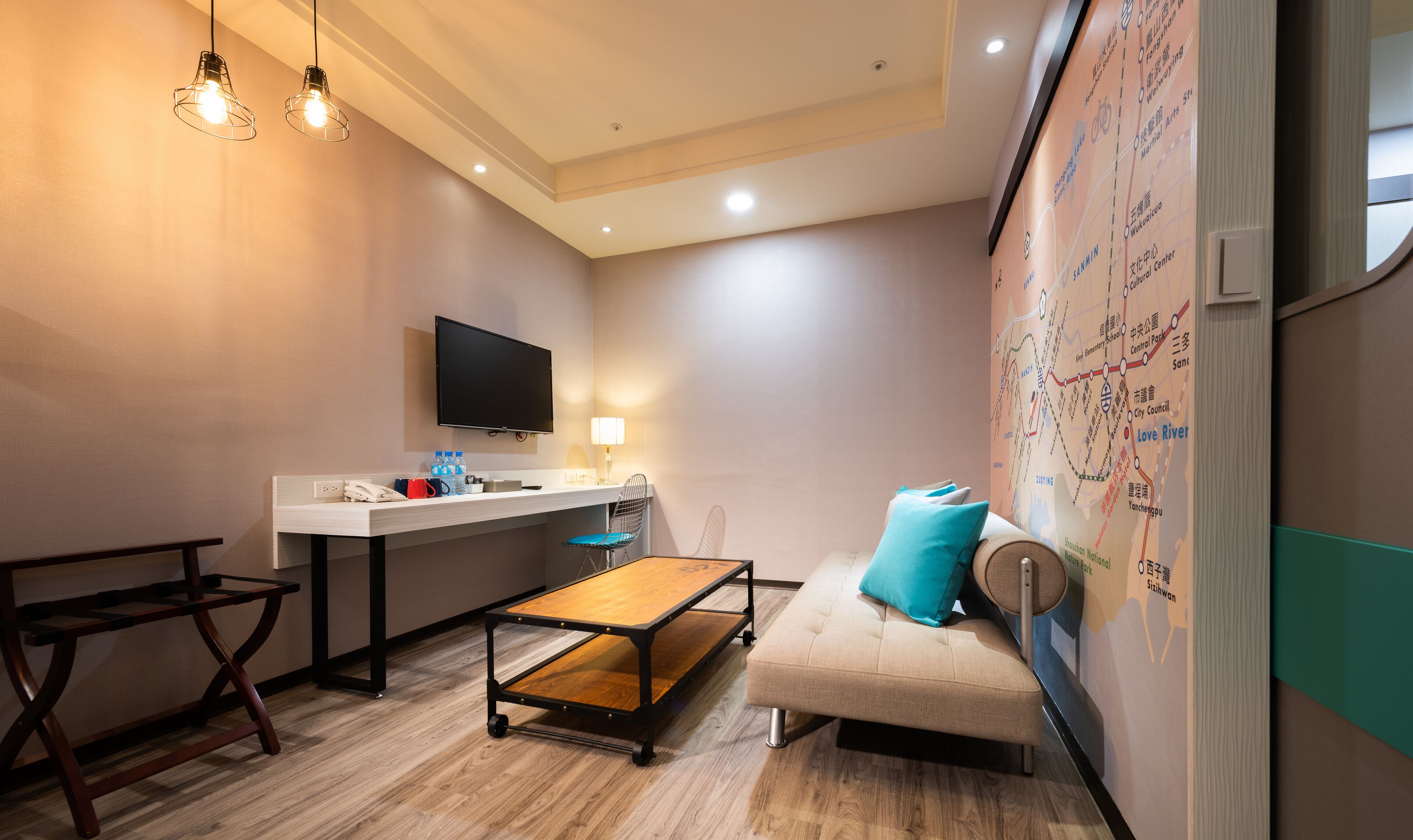 superior quadruple room | living area | 27-inch flat-screen tv with digital channels, tv