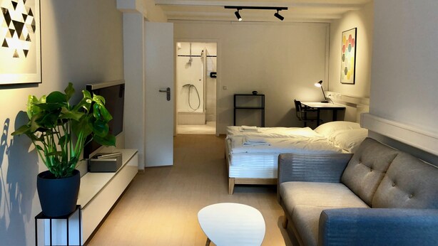 Design Studio Suite, 1 Queen Bed | Living area