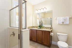 Family Villa, Multiple Bedrooms, Hot Tub, Garden Area | Bathroom | Rainfall showerhead, hair dryer, towels, toilet paper - Je63395 - The Encore Club Resort - 10 Bed 10 Baths Villa (Kissimmee)