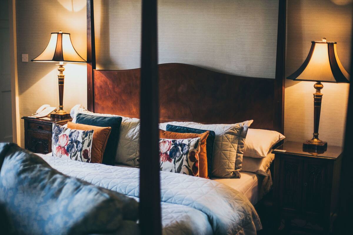 Individually decorated, individually furnished, desk, iron/ironing board