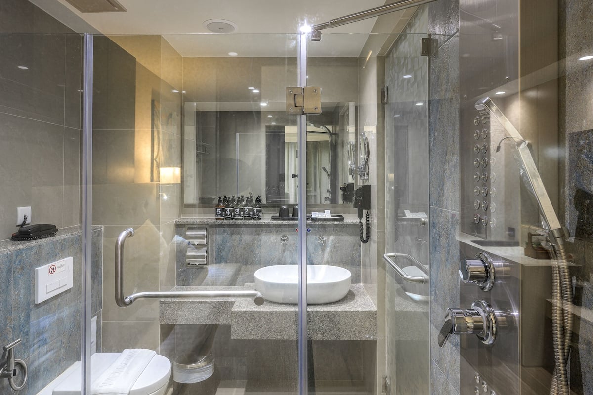 deluxe double or twin room with balcony | bathroom shower