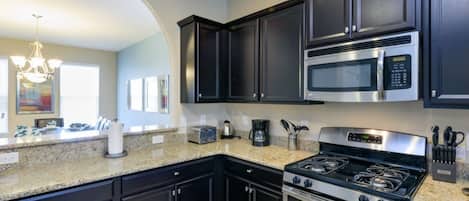 Family Villa, Hot Tub, Garden Area | Shared kitchen | Fridge, microwave, oven