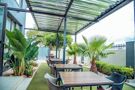 Outdoor banquet area