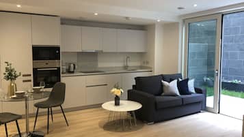 Comfort Studio, 1 Double Bed, City View | Living area | Flat-screen TV