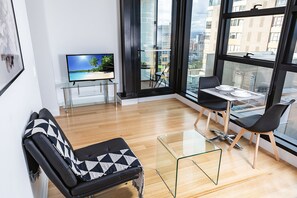 Premium Apartment, 1 Bedroom, Non Smoking | Living area | 42-inch flat-screen TV with digital channels, Smart TV, Netflix - Executive Stay on Little Collins (Melbourne)