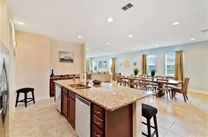 Family Villa, Multiple Bedrooms, Garden Area | Shared kitchen | Fridge, microwave, oven