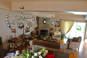 22-inch flat-screen TV with premium TV channels, TV