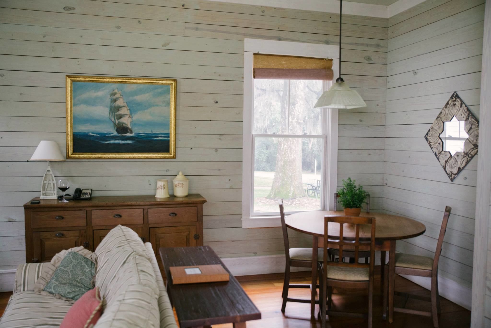 Magnolia Cottage | Living area | 42-inch flat-screen TV with premium TV channels, TV, fireplace