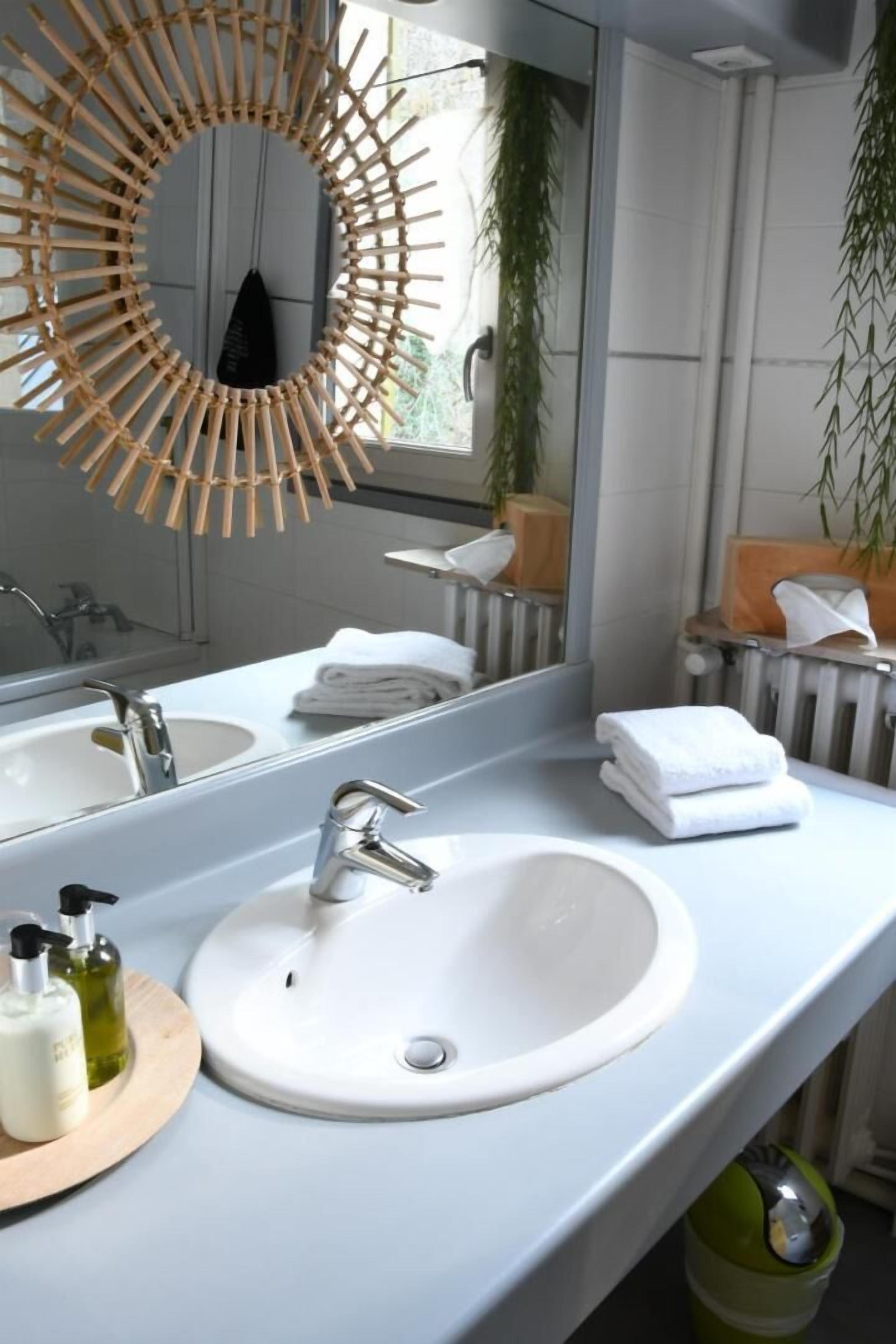 free toiletries, hair dryer, towels