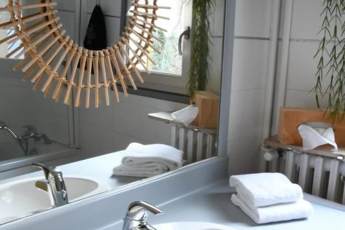 free toiletries, hair dryer, towels