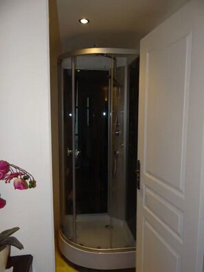 Bathroom shower - Hôtel à la Belle Dame (Nogent-sur-Seine)