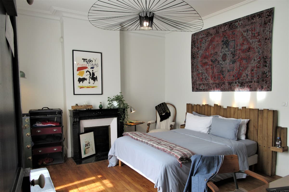 Tweepersoonskamer (Grand Meaulnes) | 1 slaapkamer, lakens van Egyptisch katoen, luxe beddengoed