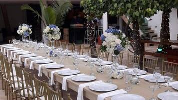 Outdoor banquet area
