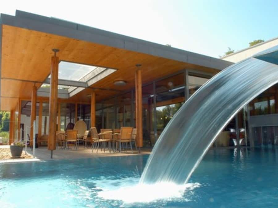 Indoor pool, outdoor pool, pool loungers