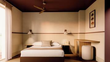 Kamar Double atau Twin, pemandangan laut terbatas | Brankas, meja kerja, tempat tidur bayi gratis, dan Wi-Fi gratis