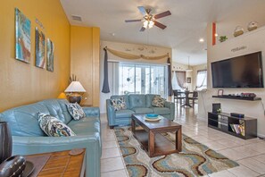 House, 3 Bedrooms, Private Pool | Living room | Flat-screen TV, video-game console, DVD player