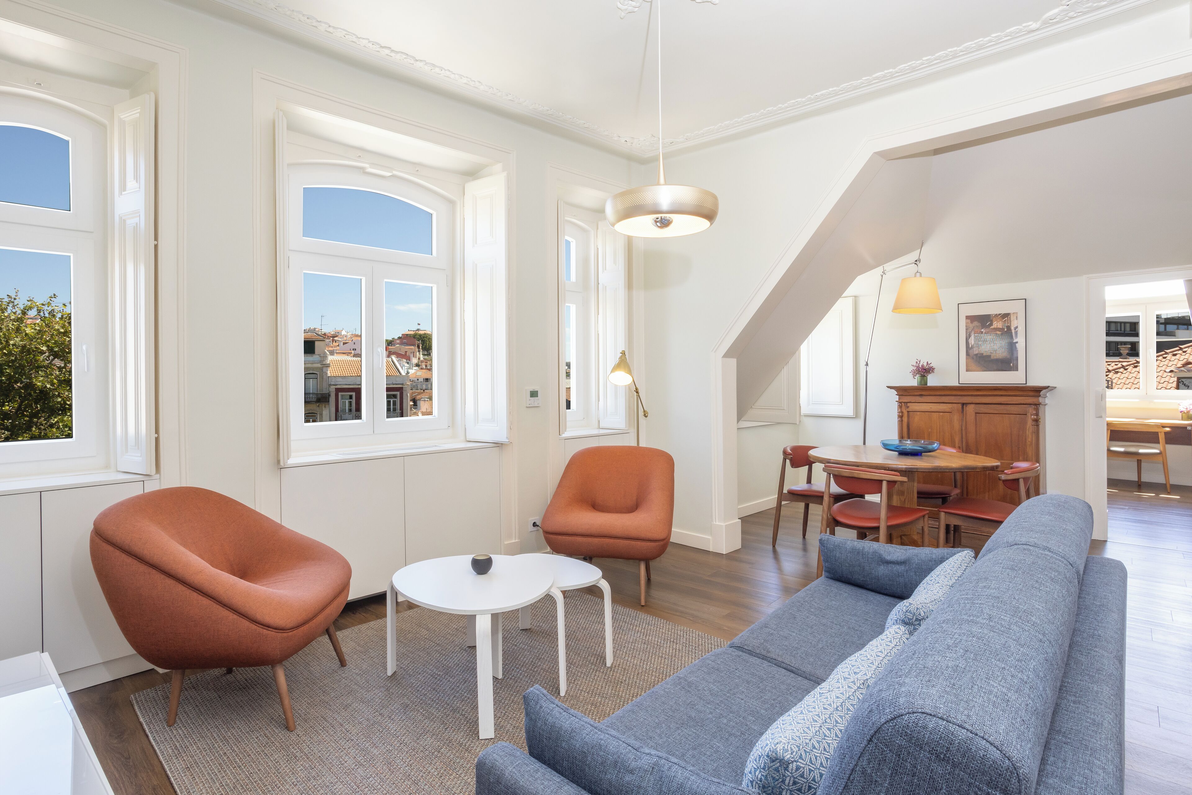 Departamento Deluxe, 2 habitaciones (Miradouro) | Área de sala de estar | Televisión LCD 