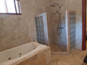 Bañera, bañera de hidromasaje, secador de pelo, toallas