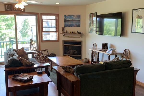 Smart TV, fireplace, video games, books